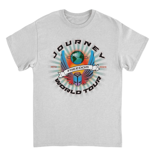 Journey Freedom World Tour Circle Ash Grey T-Shirt - AMPED