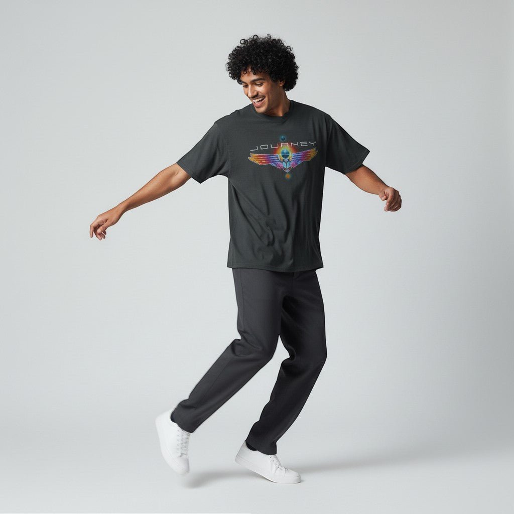 Journey Journey Logo Distress Scarab Black T-Shirt - AMPED