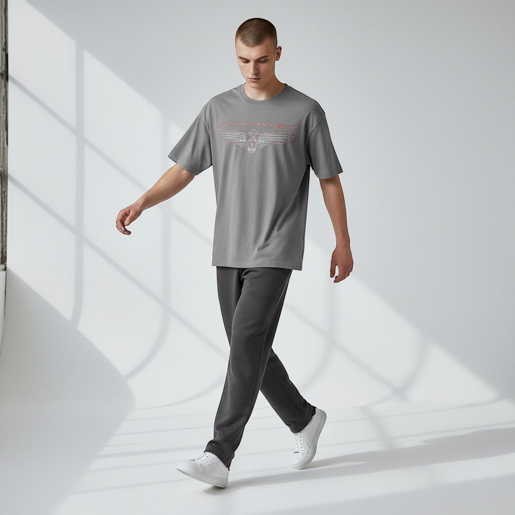 Journey Outline Scarab Charcoal T-Shirt - AMPED