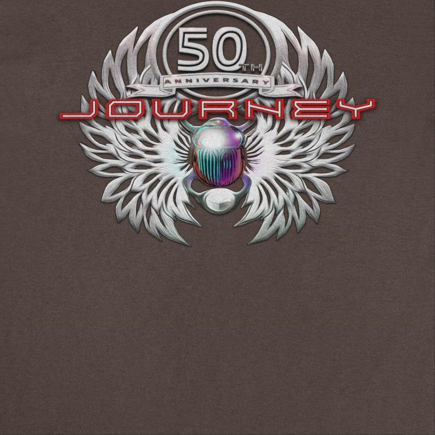 Journey Platinum Scarab 50th Anniversary Dark Chocolate T-Shirt - AMPED