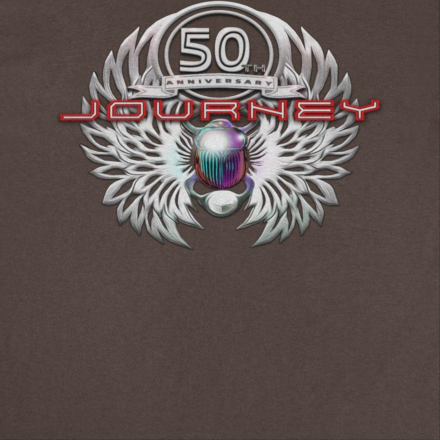 Journey Platinum Scarab 50th Anniversary Dark Chocolate T-Shirt - AMPED