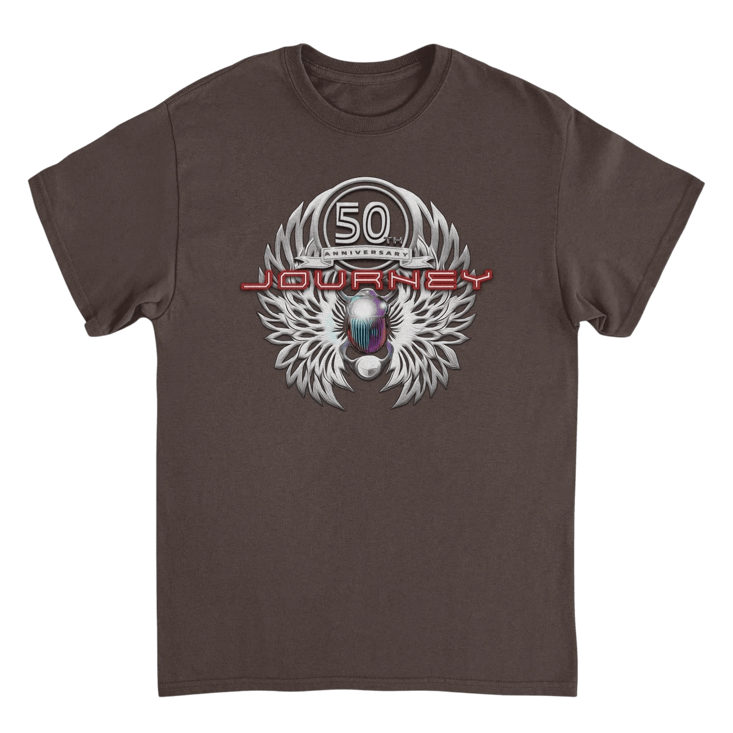 Journey Platinum Scarab 50th Anniversary Dark Chocolate T-Shirt - AMPED