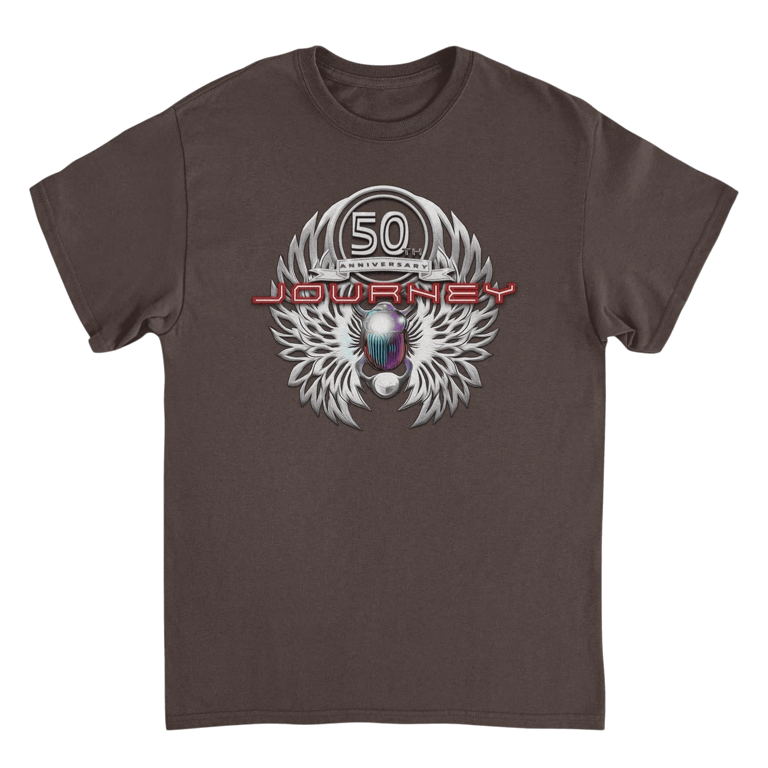 Journey Platinum Scarab 50th Anniversary Dark Chocolate T-Shirt - AMPED