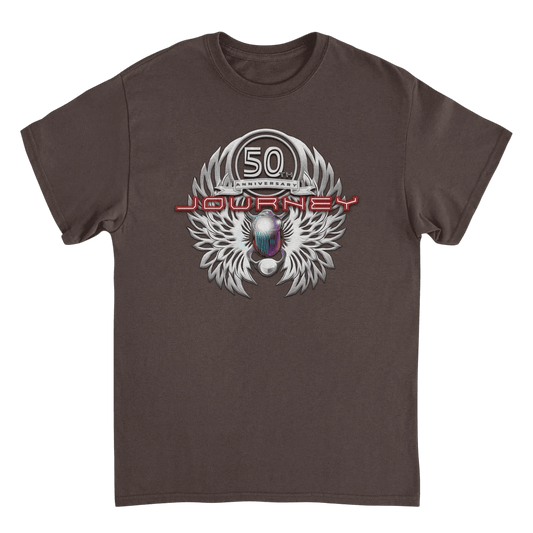 Journey Platinum Scarab 50th Anniversary Dark Chocolate T-Shirt - AMPED