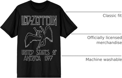 Led Zeppelin Falling Icarus 1977 Men'S Crew Neck Short Sleeve T-Shirt - AMPED