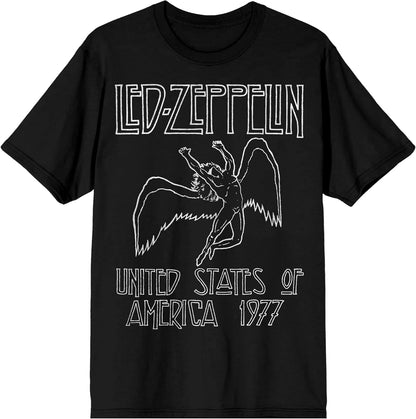 Led Zeppelin Falling Icarus 1977 Men'S Crew Neck Short Sleeve T-Shirt - AMPED