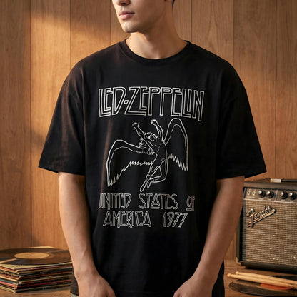 Led Zeppelin Falling Icarus 1977 Tour T-Shirt - Officially Licensed - AMPED