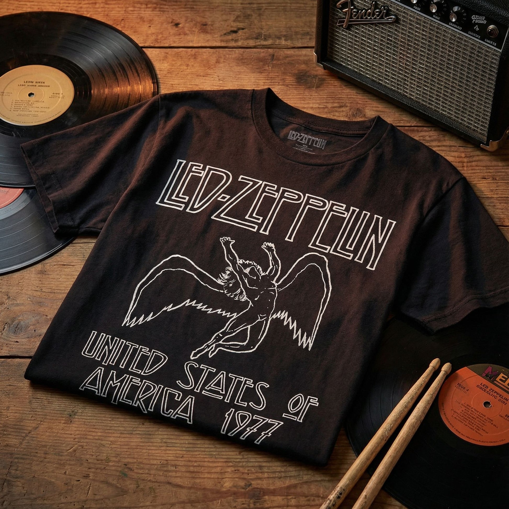 Led Zeppelin Falling Icarus 1977 Tour T-Shirt - Officially Licensed - AMPED