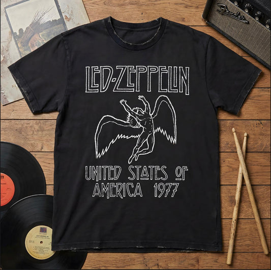 Led Zeppelin Falling Icarus 1977 Tour T-Shirt - Officially Licensed - AMPED