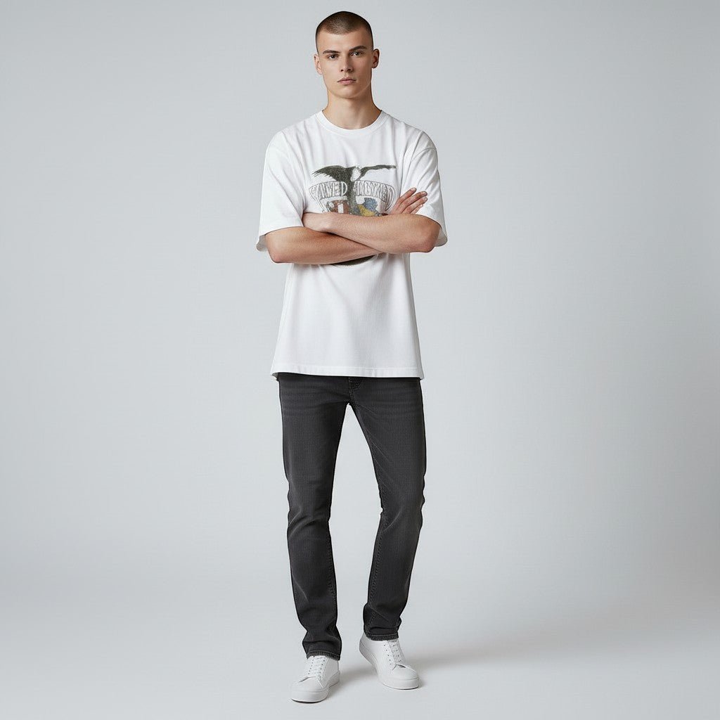 Lynyrd Skynyrd American Guitar And Eagle White T-Shirt - AMPED