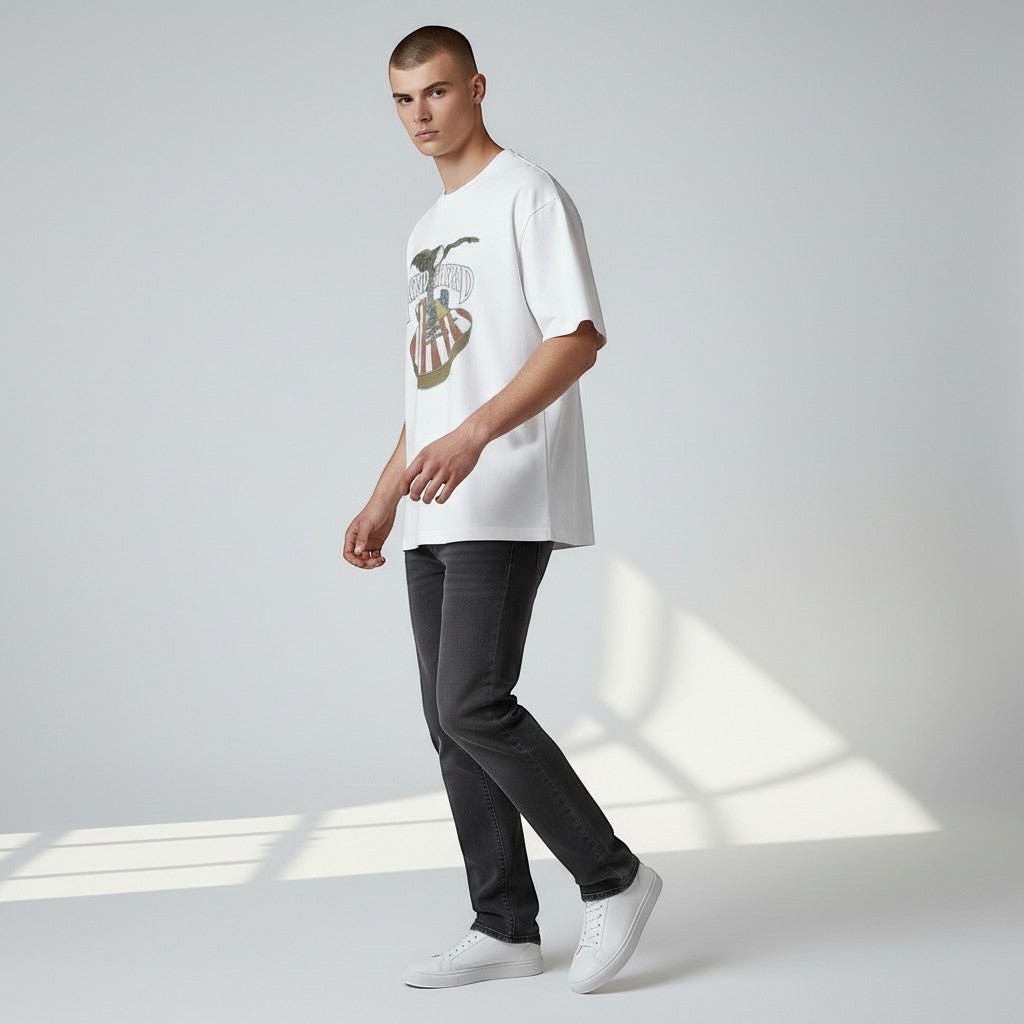 Lynyrd Skynyrd American Guitar And Eagle White T-Shirt - AMPED