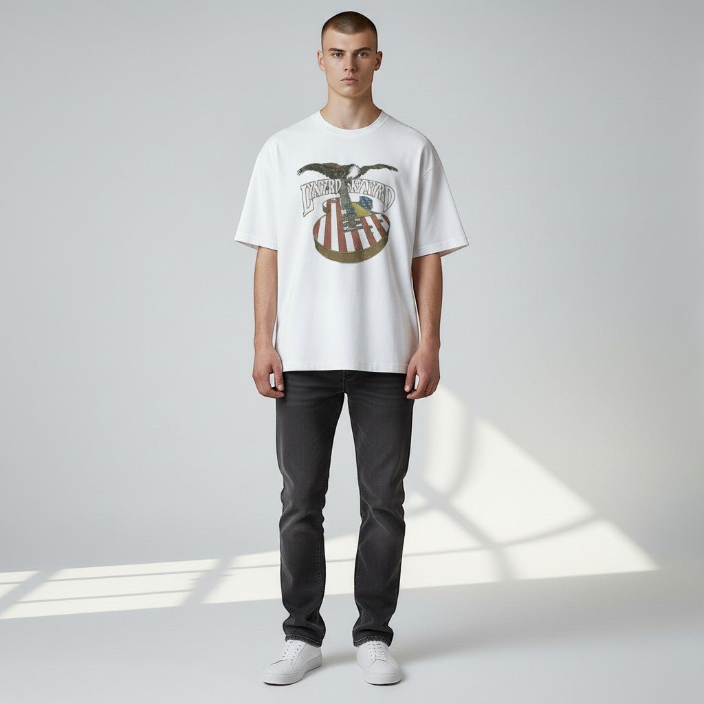 Lynyrd Skynyrd American Guitar And Eagle White T-Shirt - AMPED