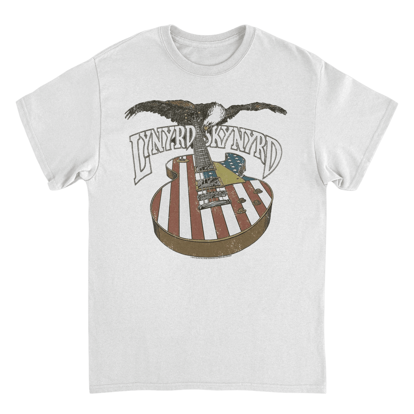 Lynyrd Skynyrd American Guitar And Eagle White T-Shirt - AMPED