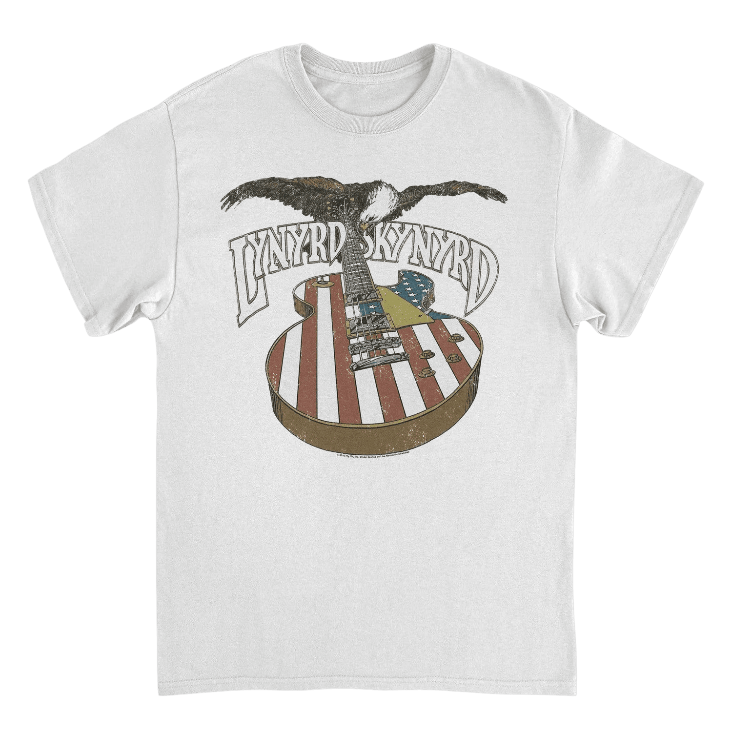 Lynyrd Skynyrd American Guitar And Eagle White T-Shirt - AMPED