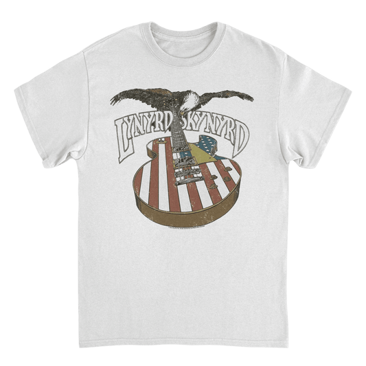 Lynyrd Skynyrd American Guitar And Eagle White T-Shirt - AMPED