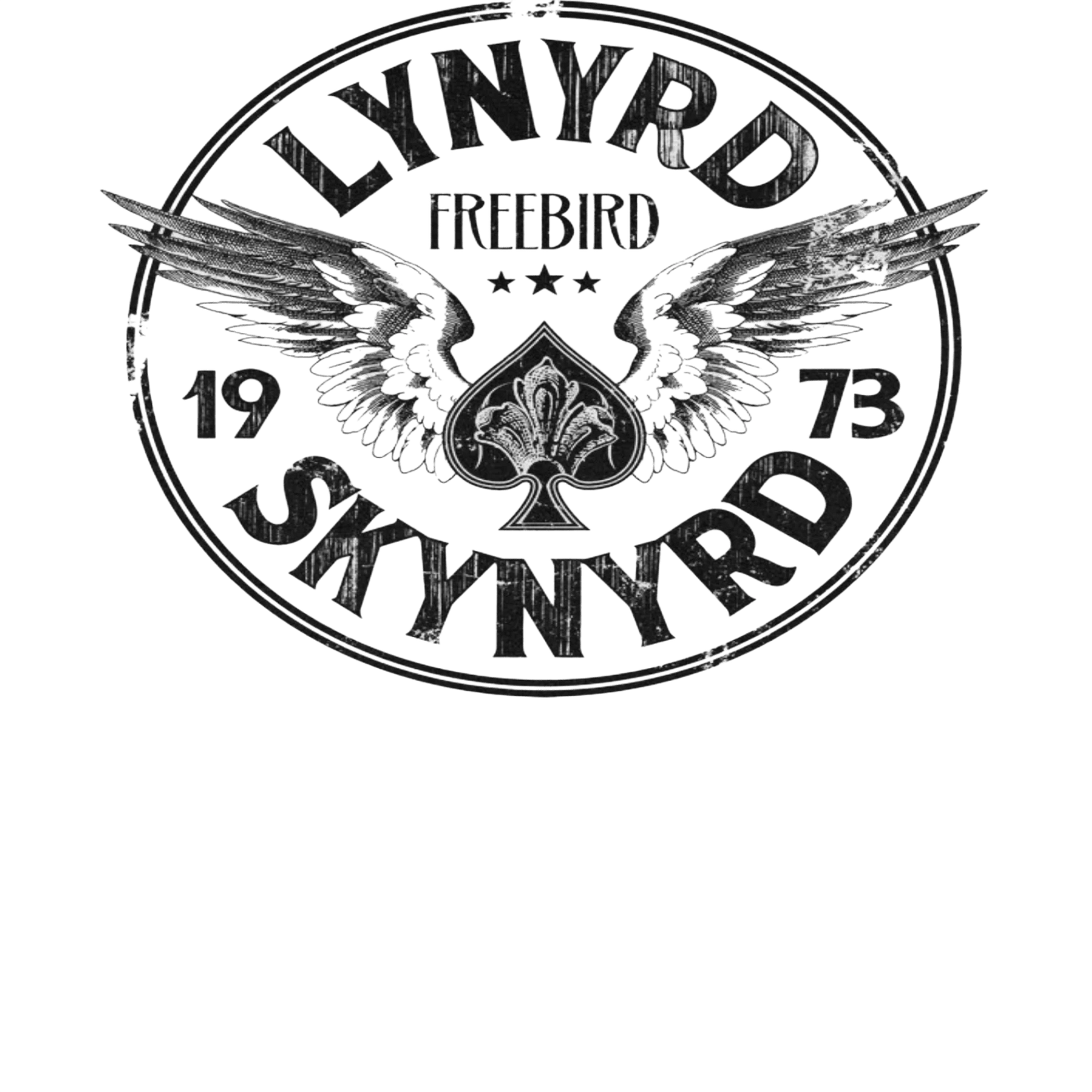 Lynyrd Skynyrd Firebird 1973 Ace Circle Back White T-Shirt - AMPED