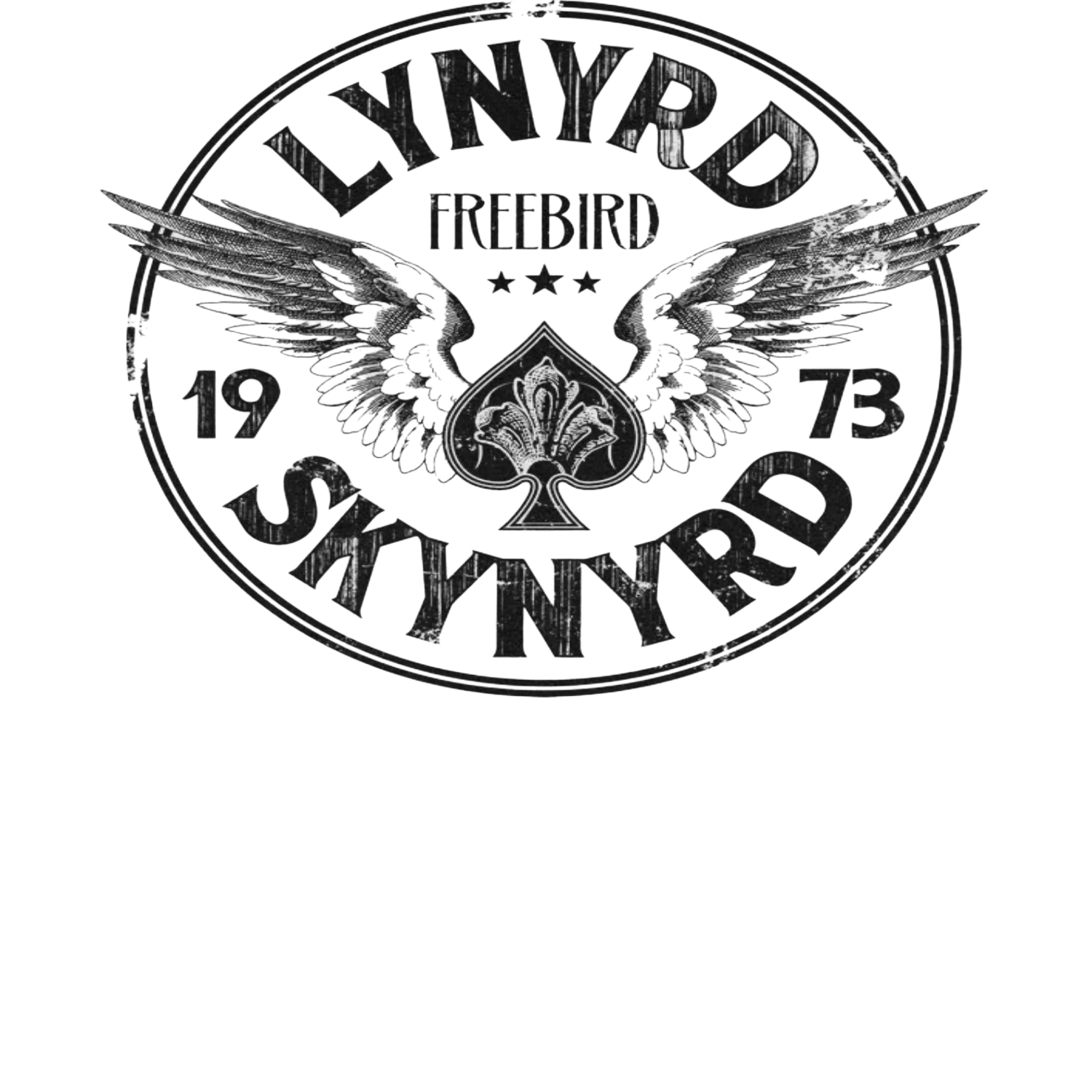 Lynyrd Skynyrd Firebird 1973 Ace Circle Back White T-Shirt - AMPED