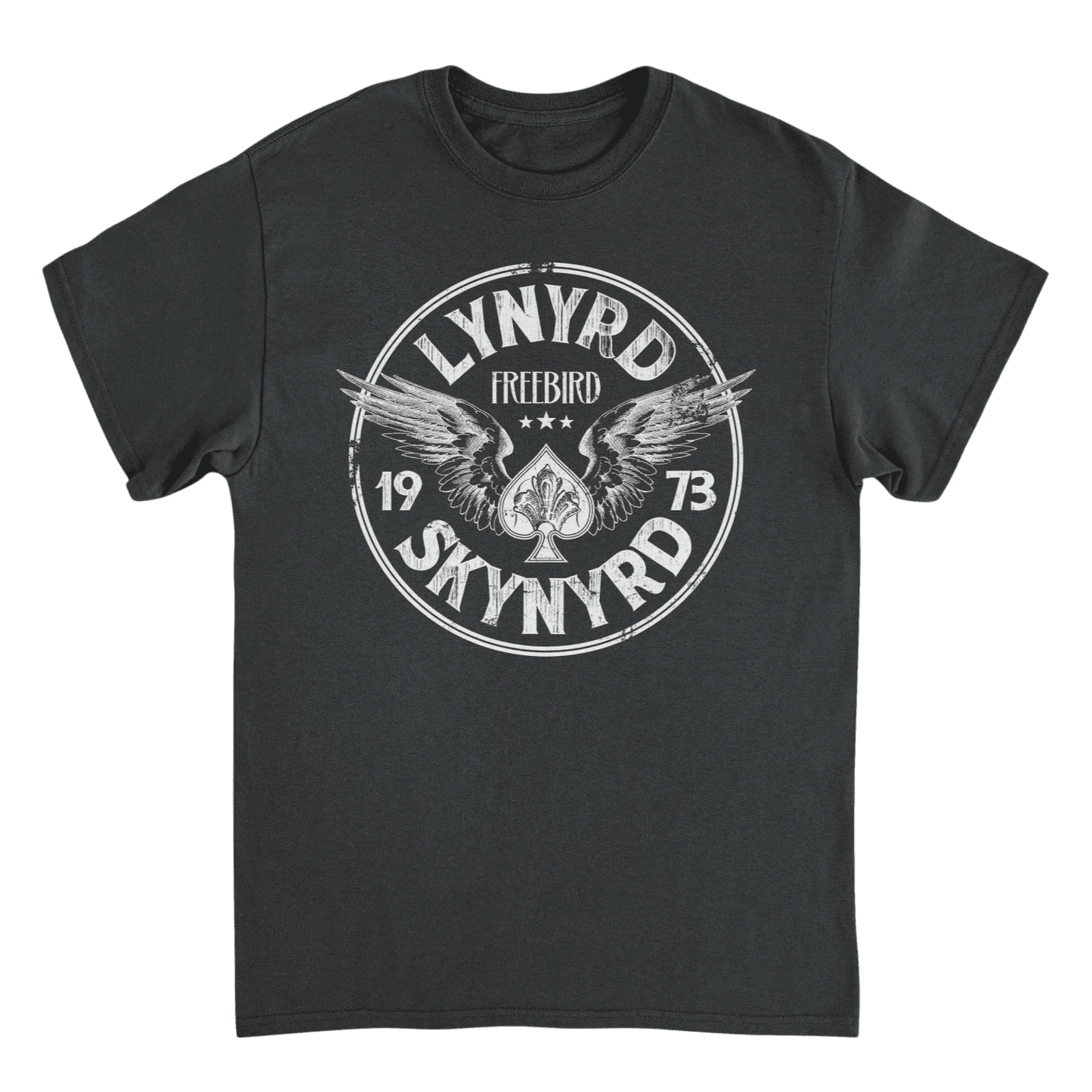 Lynyrd Skynyrd Firebird 1973 Ace Circle White Black T-Shirt - AMPED