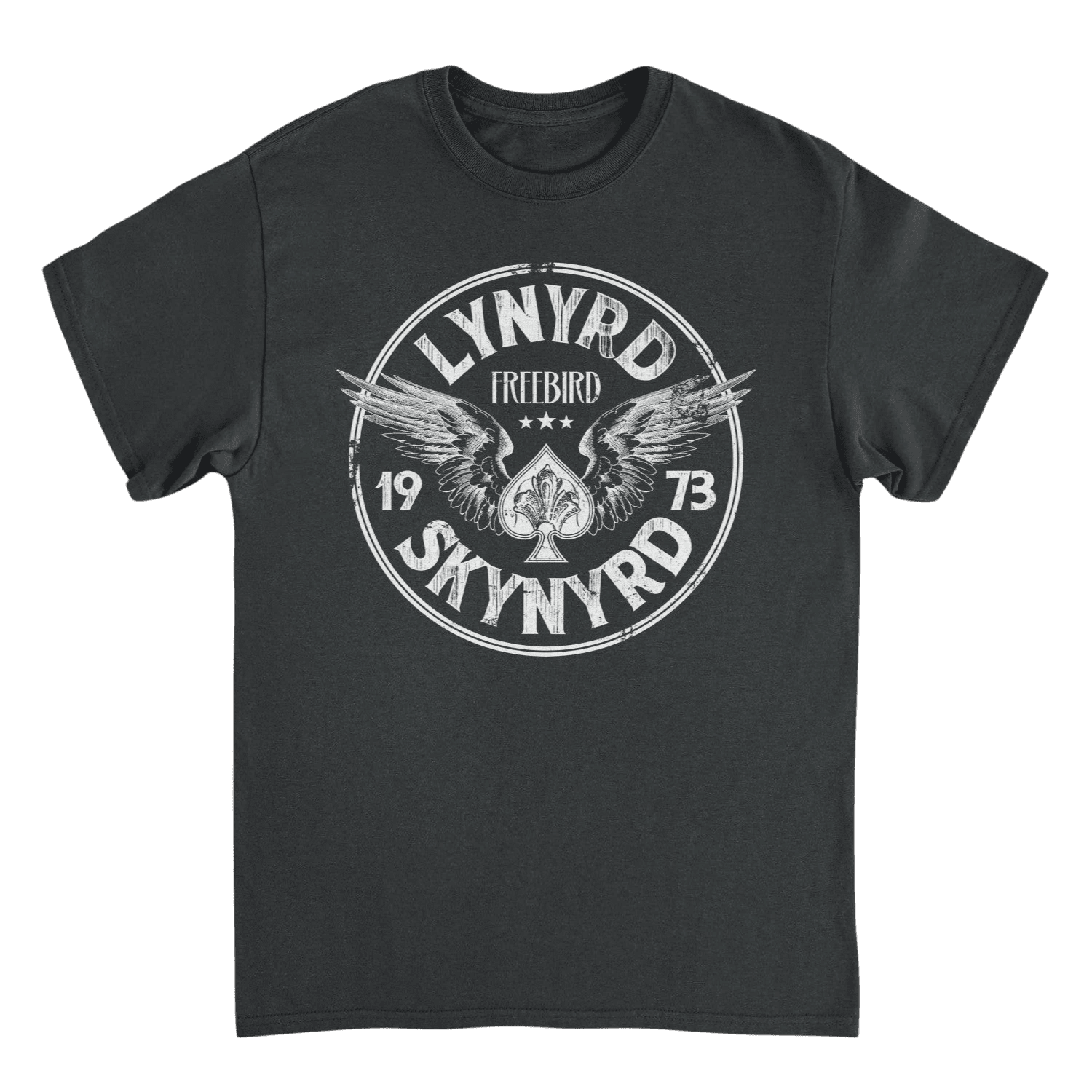 Lynyrd Skynyrd Firebird 1973 Ace Circle White Black T-Shirt - AMPED