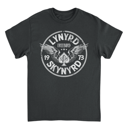 Lynyrd Skynyrd Firebird 1973 Ace Circle White Black T-Shirt - AMPED