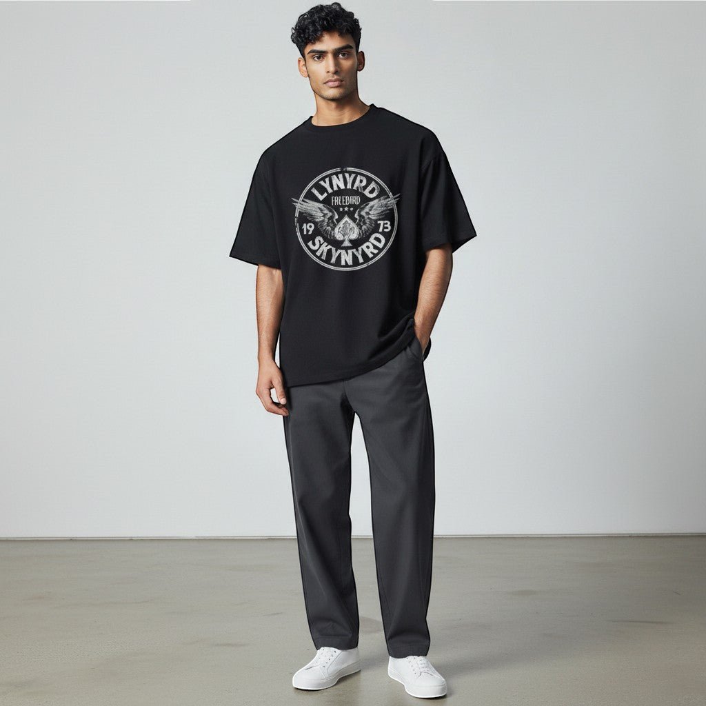 Lynyrd Skynyrd Firebird 1973 Ace Circle White Black T-Shirt - AMPED