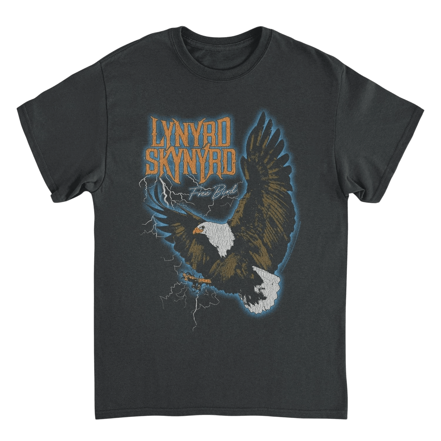 Lynyrd Skynyrd Free Bird Lightning Black T-Shirt - AMPED