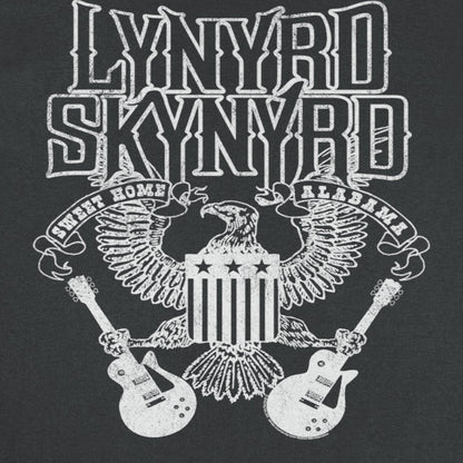 Lynyrd Skynyrd Guitars American Shield White Black T-Shirt - AMPED