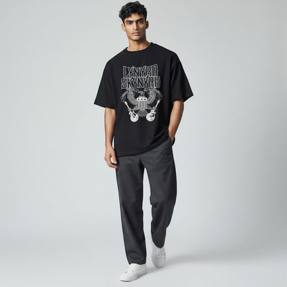 Lynyrd Skynyrd Guitars American Shield White Black T-Shirt - AMPED