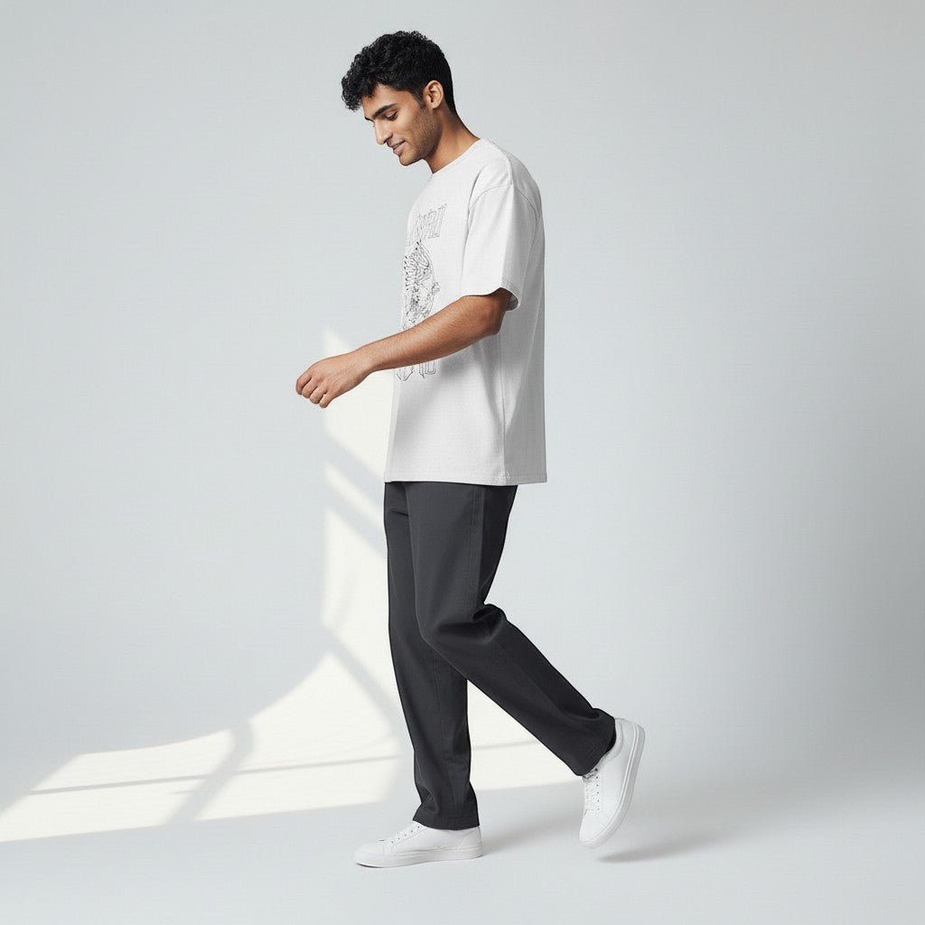 Lynyrd Skynyrd Outlined Eagle Guitar Black White T-Shirt - AMPED