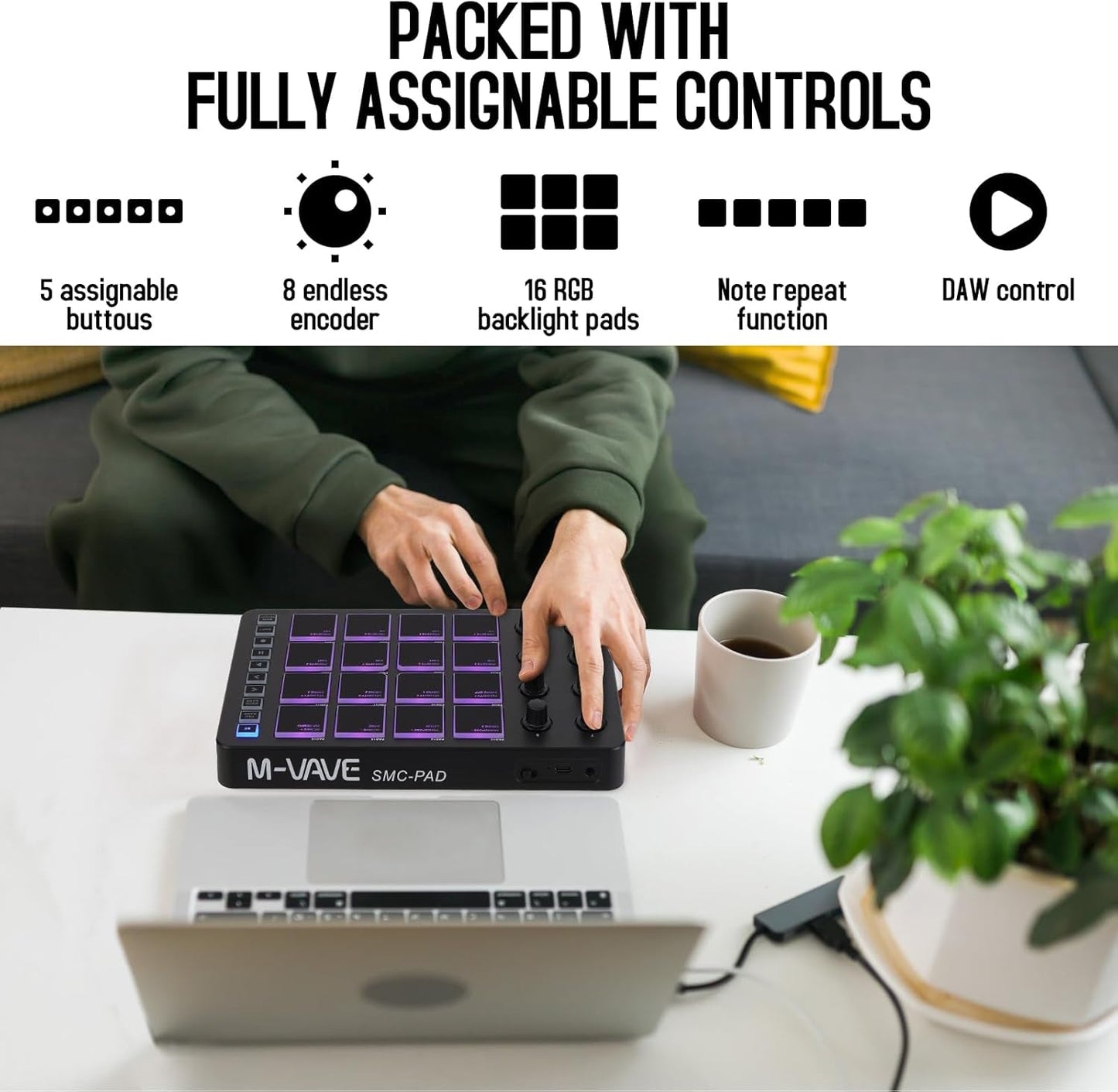 M - Wave Wireless MIDI Pad Controller - AMPED