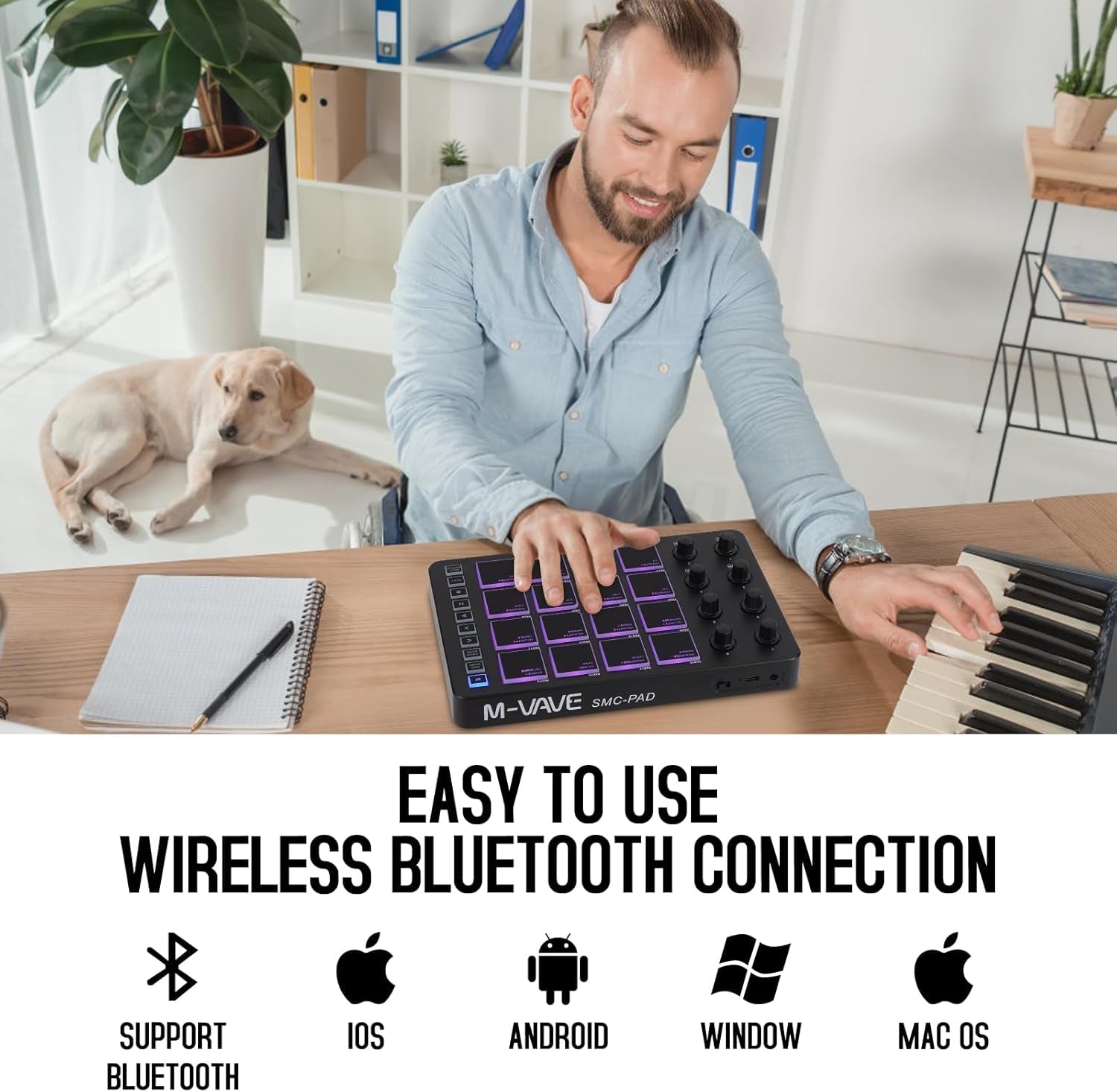 M - Wave Wireless MIDI Pad Controller - AMPED