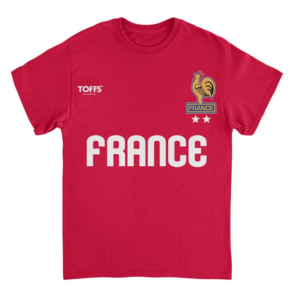 Toffs Retro Soccer Futbol France Red T-Shirt