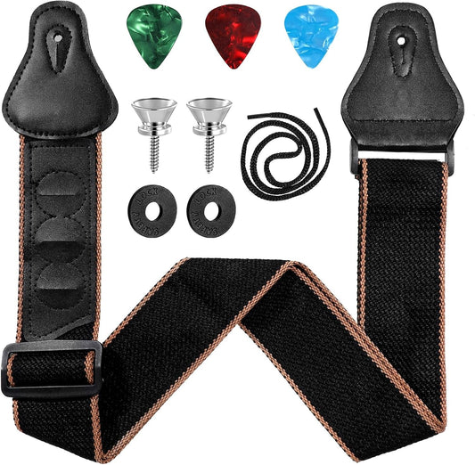 Patterned Acoustic Guitar Strap Kit - AMPED