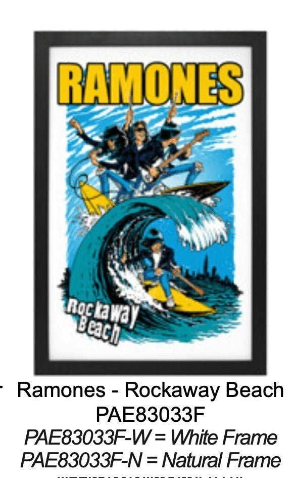 Ramones – Rockaway Beach Poster (11x17 Framed Print) - AMPED