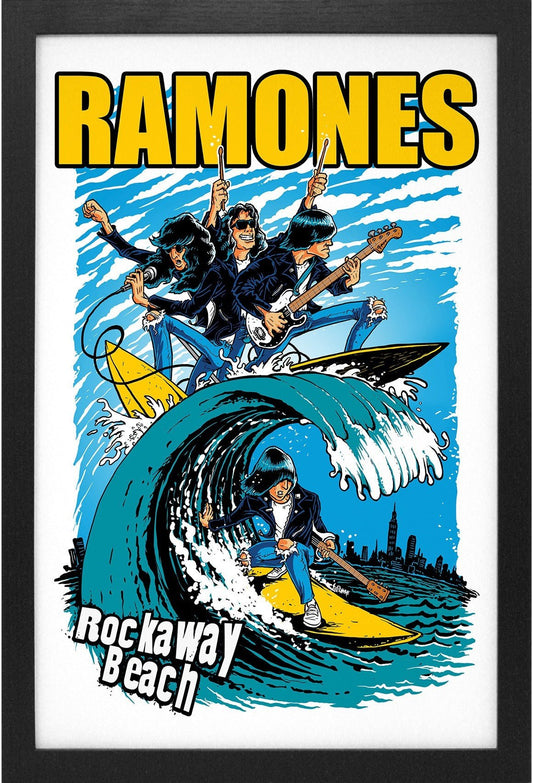 Ramones – Rockaway Beach Poster (11x17 Framed Print) - AMPED