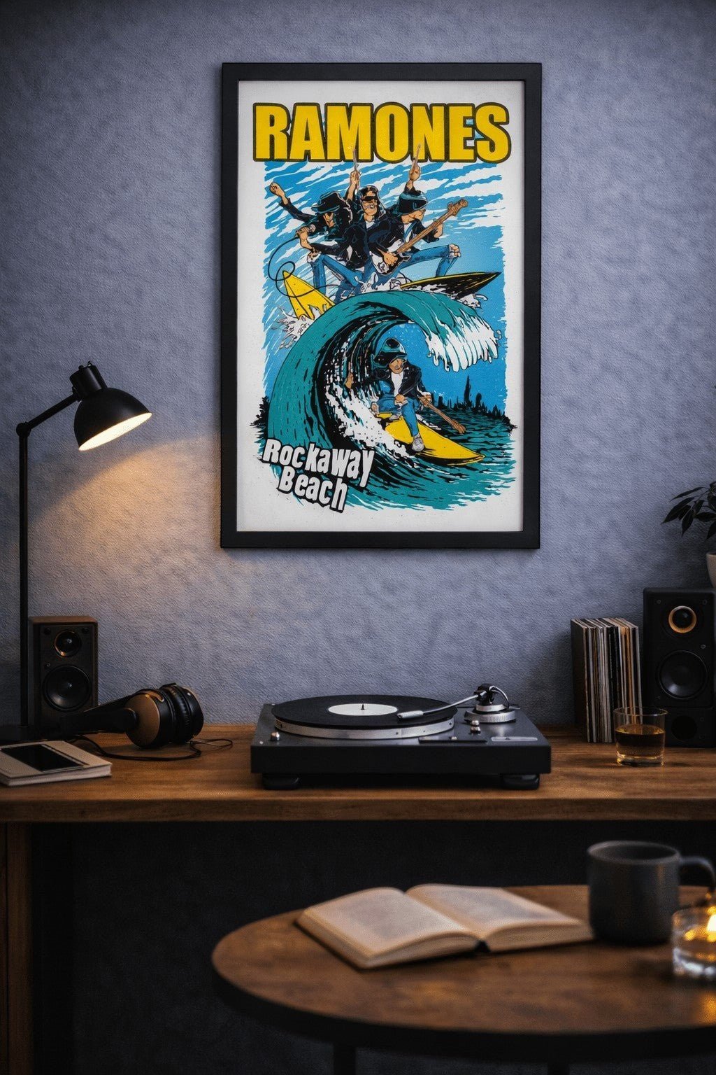 Ramones – Rockaway Beach Poster (11x17 Framed Print) - AMPED