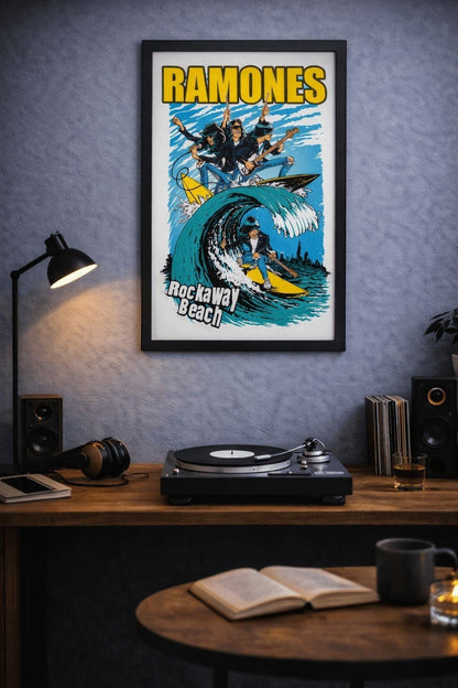 Ramones – Rockaway Beach Poster (11x17 Framed Print) - AMPED