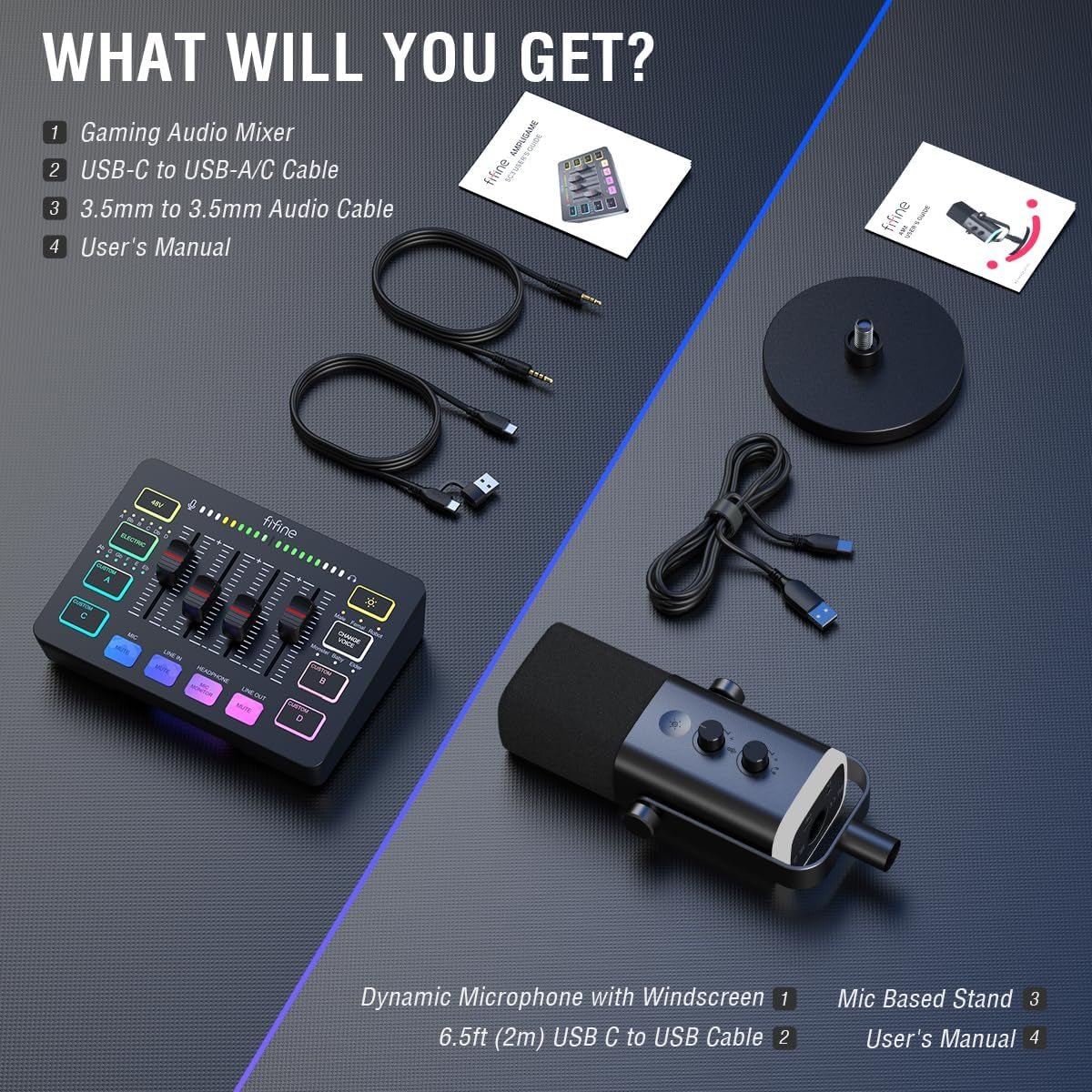 RGB Streaming Mixer & Mic Bundle - AMPED