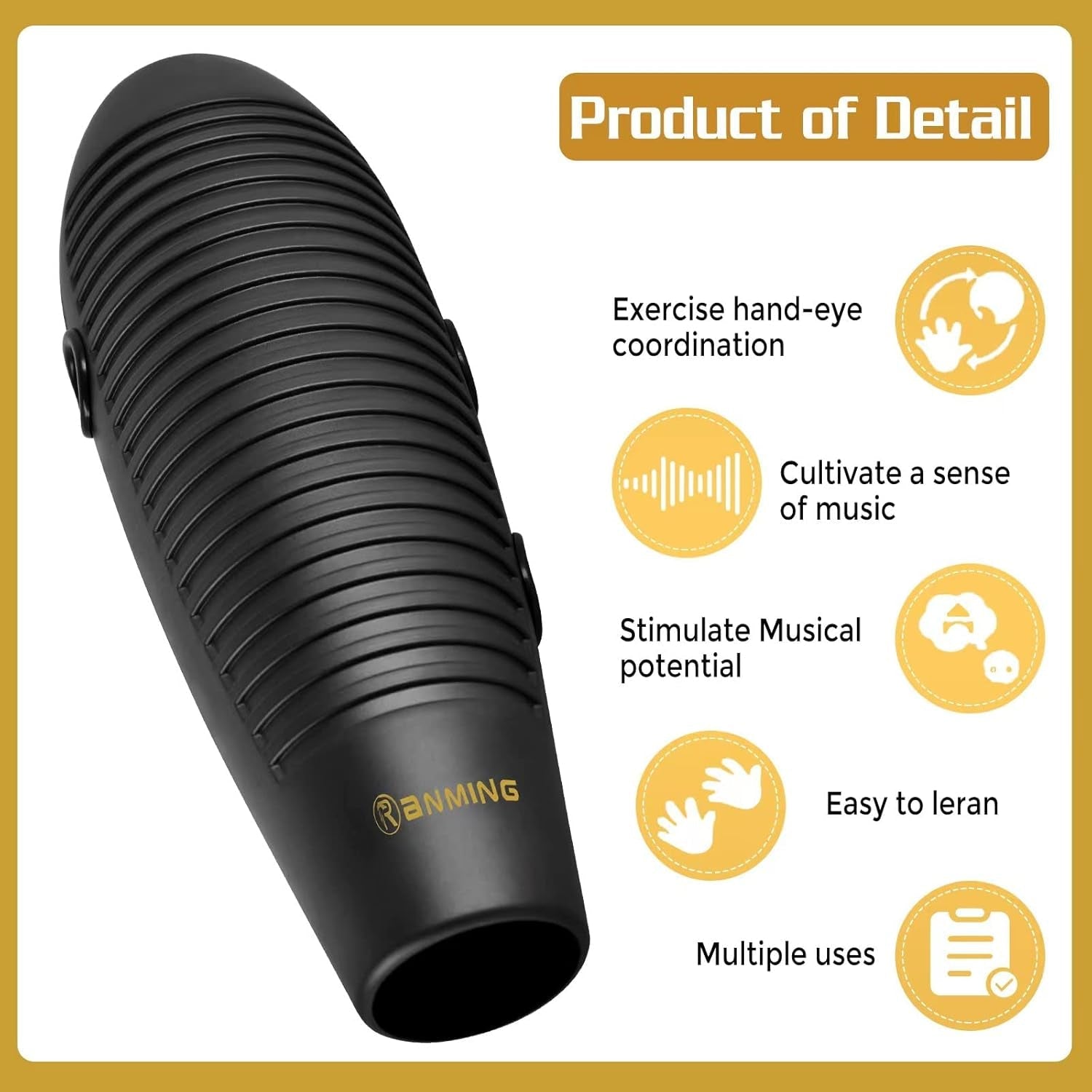 RiffFish Latin Guiro Shaker – Super - Fish Percussion - AMPED