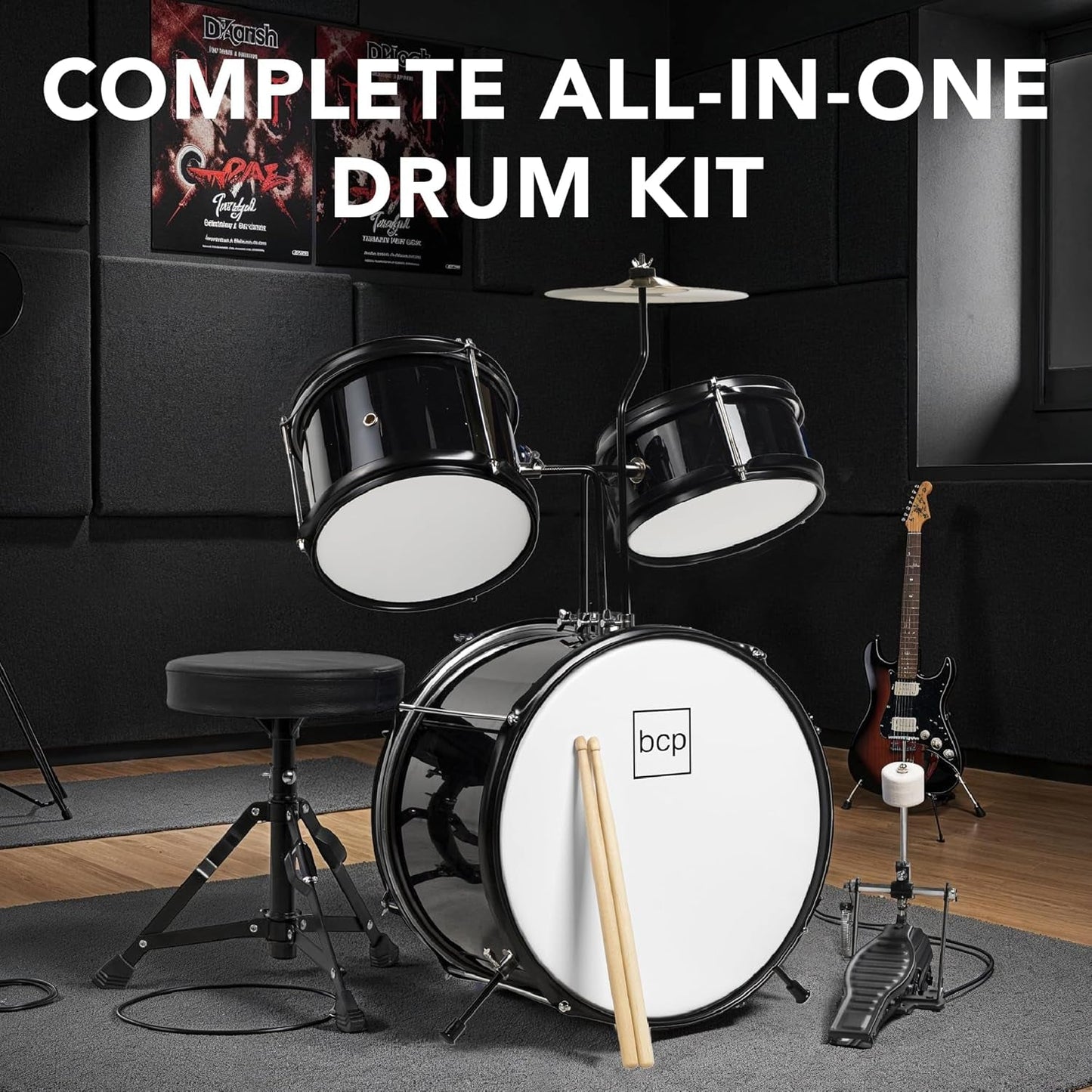 Rookie Riot 3 - Piece Kids Drum Kit – Junior Beginner Set - AMPED