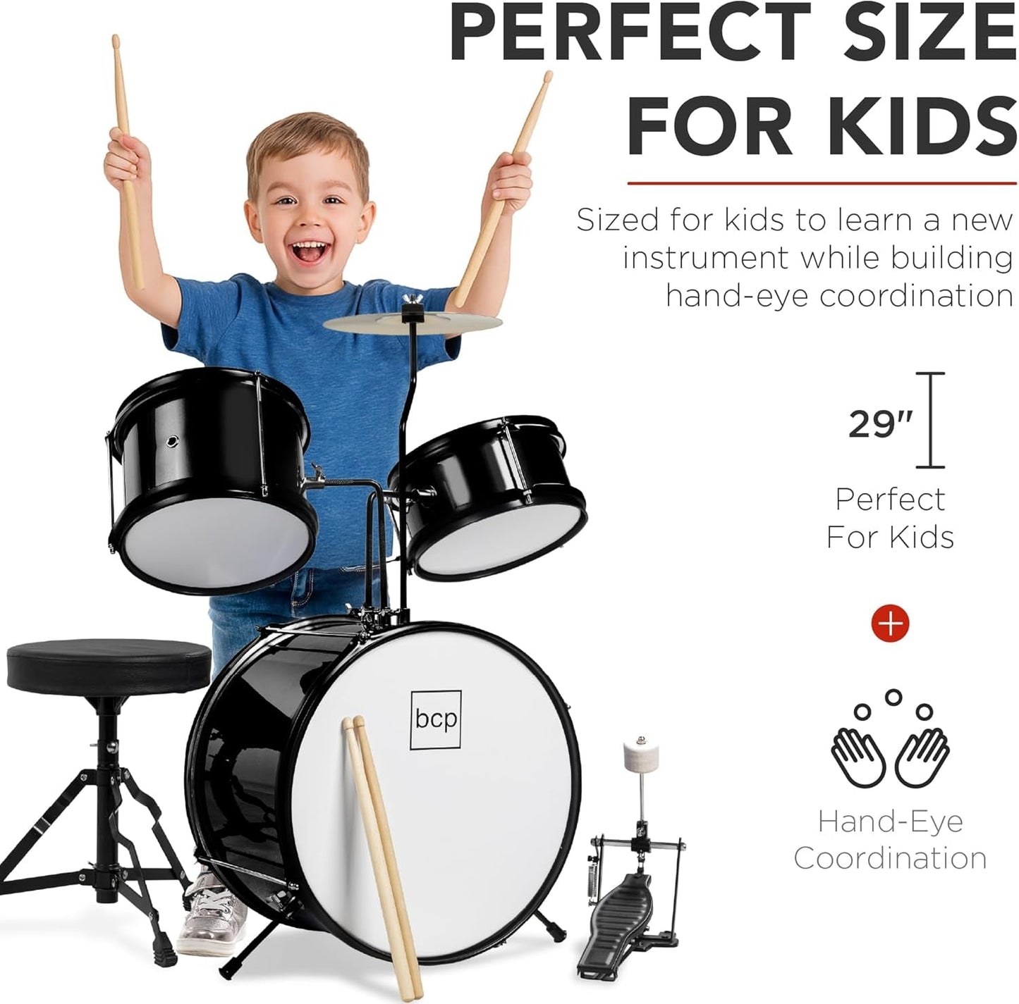 Rookie Riot 3 - Piece Kids Drum Kit – Junior Beginner Set - AMPED
