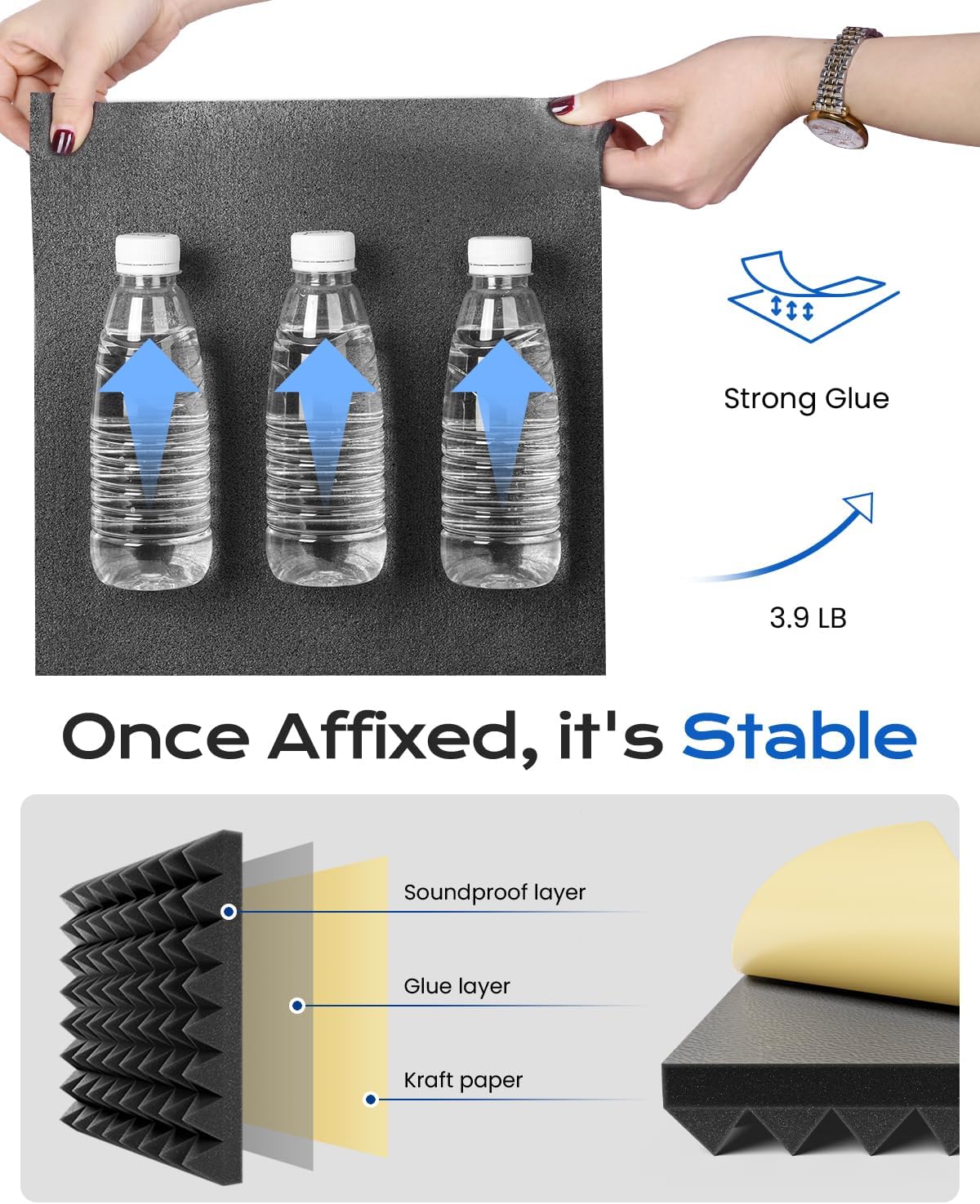 Sonicism Soundproof Foam Panels - 12 PACK - AMPED