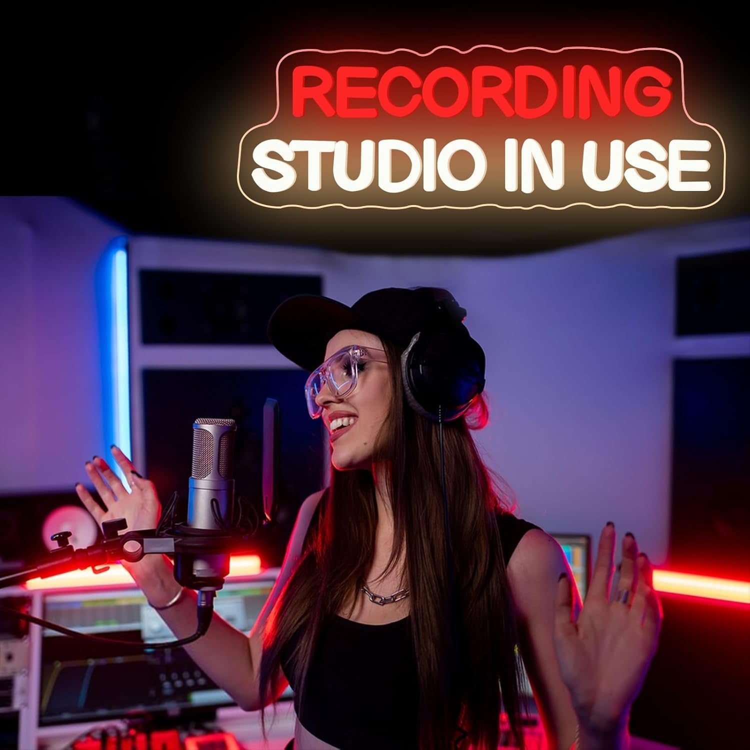 Studio In Session Neon Sign – Dimmable Recording Light - AMPED
