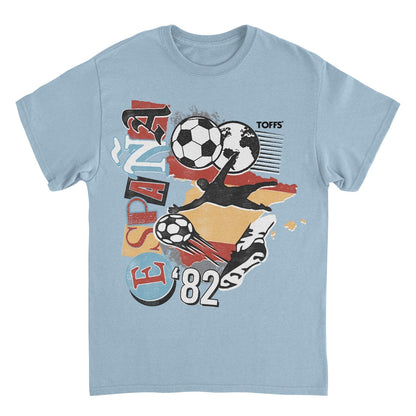 Toffs Retro Soccer Futbol Espana Light Blue T-Shirt - AMPED