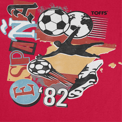 Toffs Retro Soccer Futbol Espana Red T-Shirt - AMPED