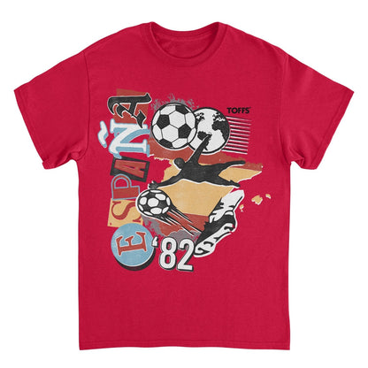 Toffs Retro Soccer Futbol Espana Red T-Shirt - AMPED