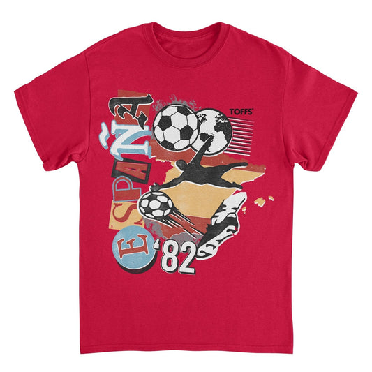 Toffs Retro Soccer Futbol Espana Red T-Shirt - AMPED