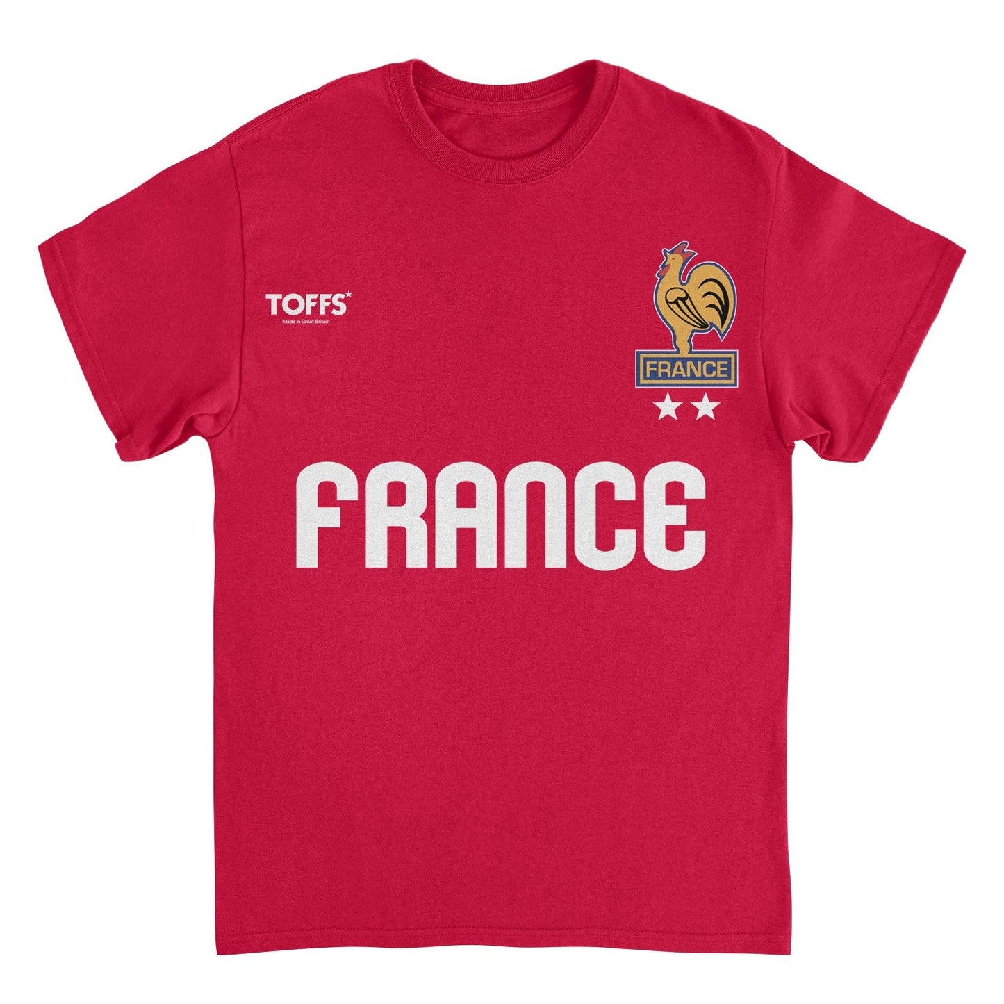 Toffs Retro Soccer Futbol France Red T-Shirt - AMPED