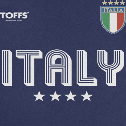 Toffs Retro Soccer Futbol Italia Navy T-Shirt - AMPED