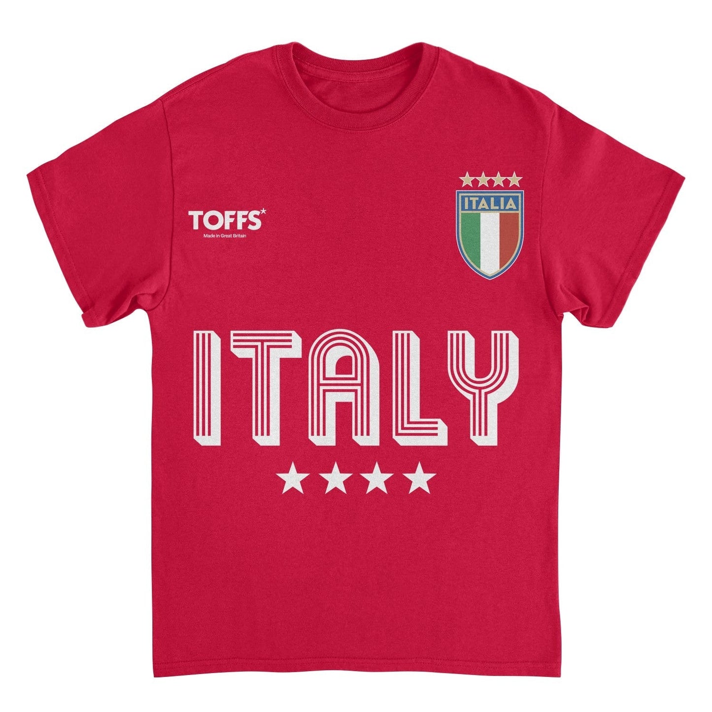 Toffs Retro Soccer Futbol Italia Red T-Shirt - AMPED